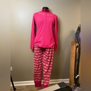 American Girl Bright Pink Snowflake Winter Pajamas Extra Large (XL)